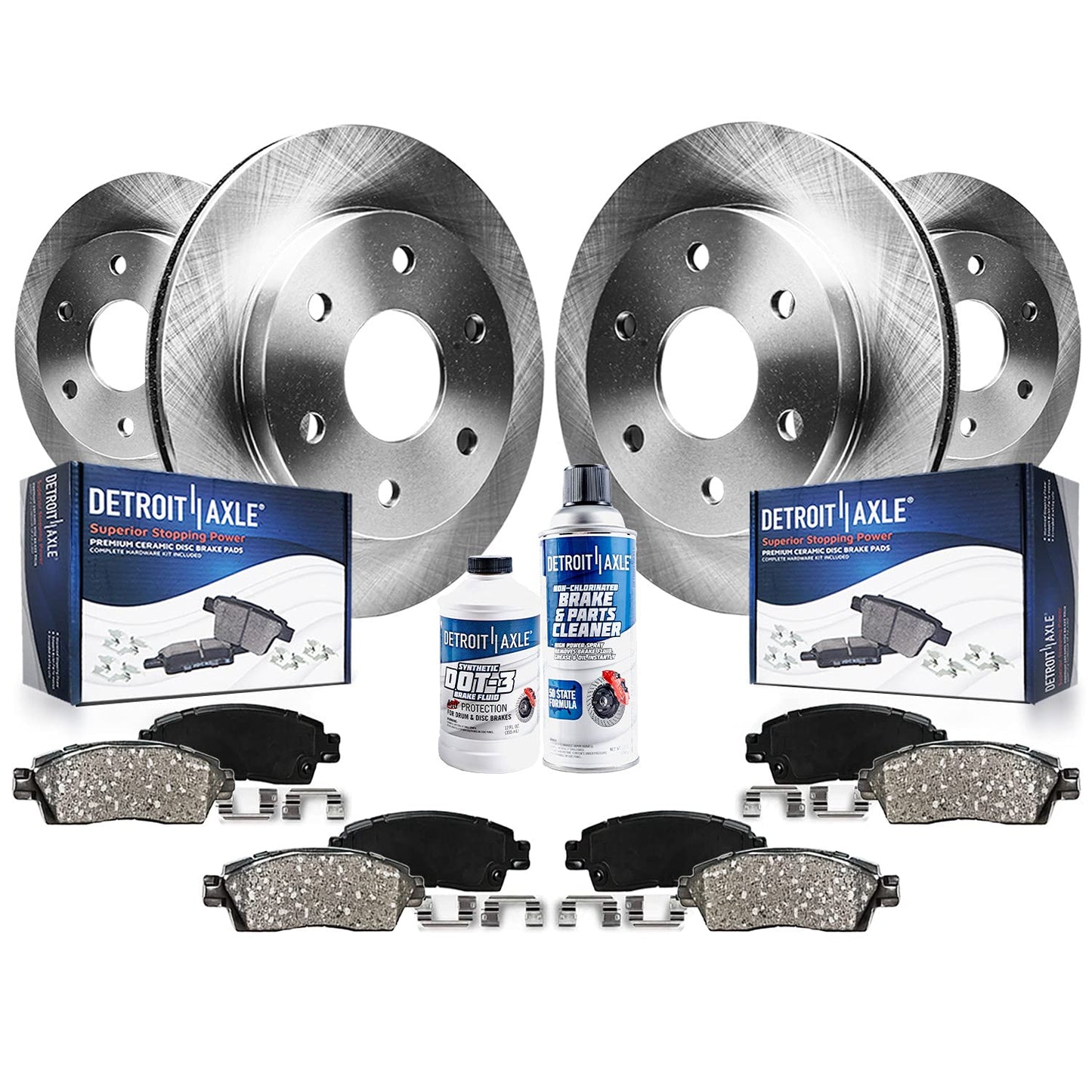 Detroit Axle - Brake Kit for 2005-2019 Nissan Frontier 2009-2012 Suzuki Equator, Brake Rotors Ceramic Brakes Pads Front and Rear